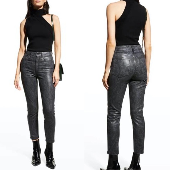 rag & bone | Nina High Rise Ankle Cigarette Jean Snake Foil - Picture 1 of 10